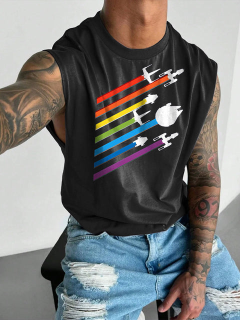 Men's LGBT Pride Rainbow Funny Pride Casual Wide Shoulder Vest