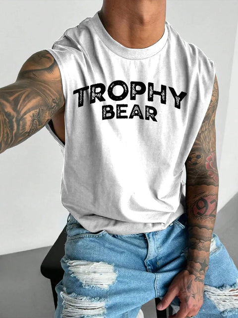 Men's LGBT Trophy Bear Funny Pride Casual Wide Shoulder Vest