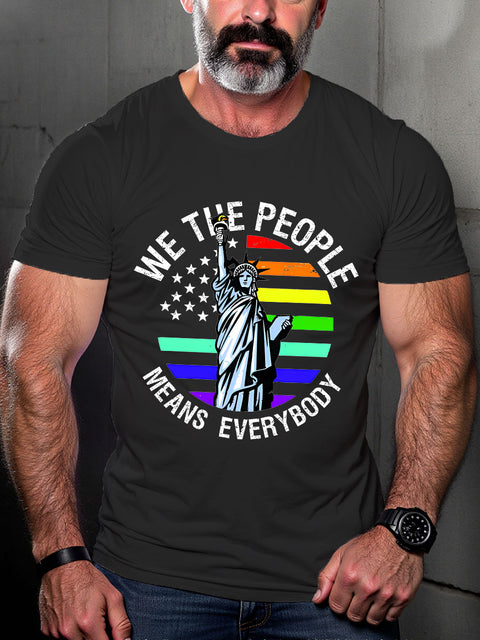 LGBT We The People Means Everyone Gay Pride Month Print Casual T-shirt