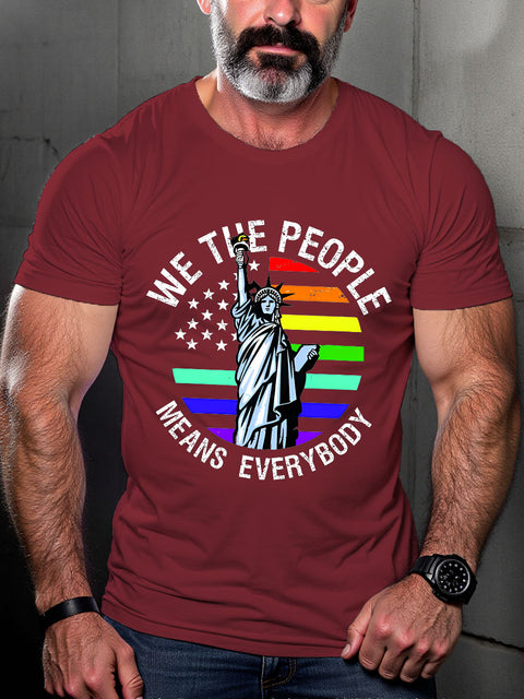 LGBT We The People Means Everyone Gay Pride Month Print Casual T-shirt