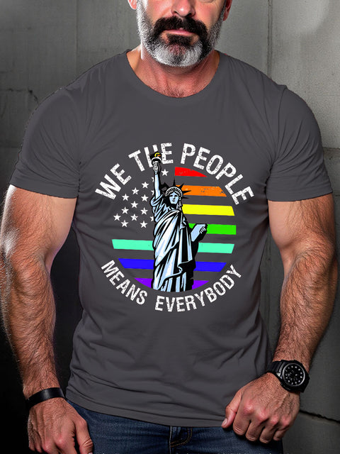 LGBT We The People Means Everyone Gay Pride Month Print Casual T-shirt