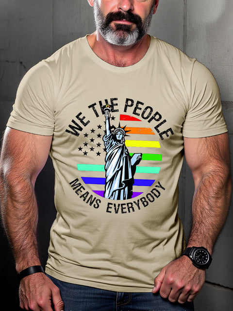 LGBT We The People Means Everyone Gay Pride Month Print Casual T-shirt