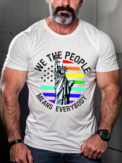 LGBT We The People Means Everyone Gay Pride Month Print Casual T-shirt