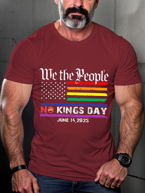 LGBT No Kings In America Protest Print Casual T-shirt