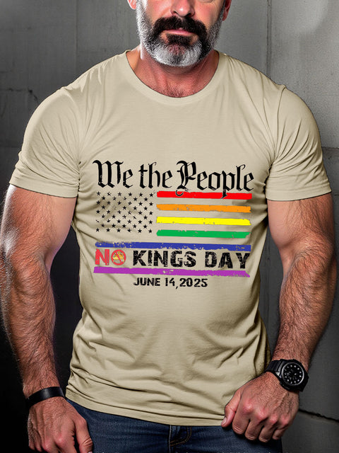 LGBT No Kings In America Protest Print Casual T-shirt