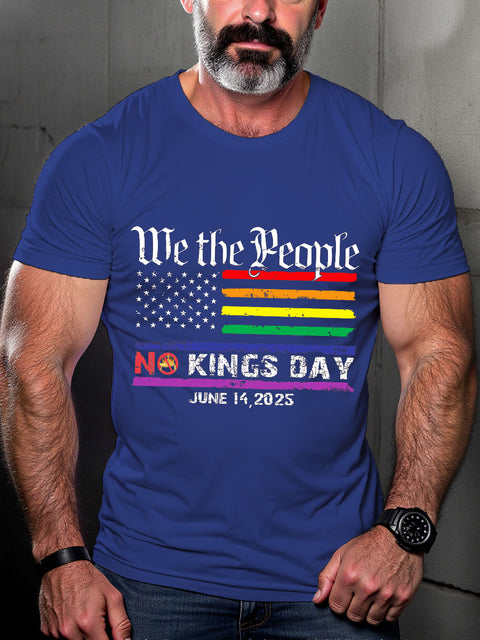 LGBT No Kings In America Protest Print Casual T-shirt