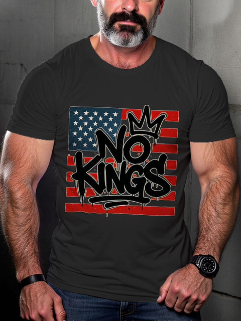 LGBT No Kings Graffiti Print Casual T-shirt