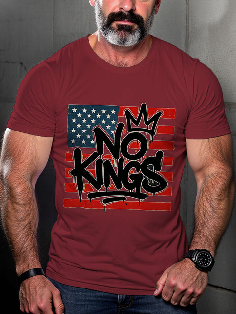 LGBT No Kings Graffiti Print Casual T-shirt