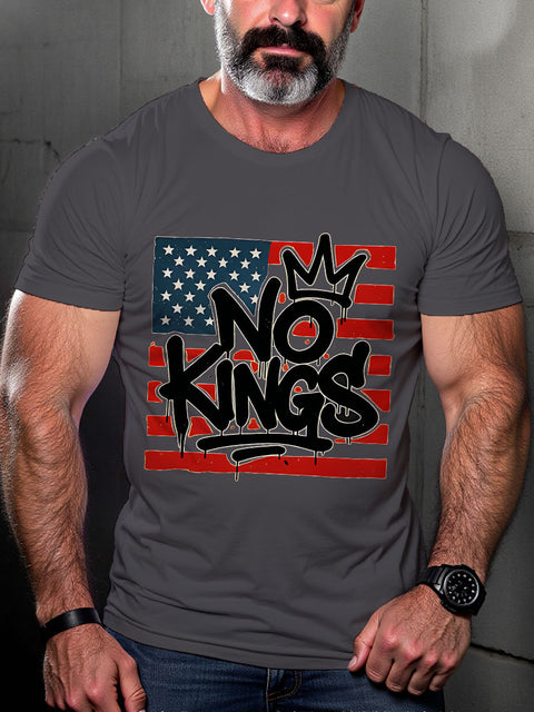 LGBT No Kings Graffiti Print Casual T-shirt