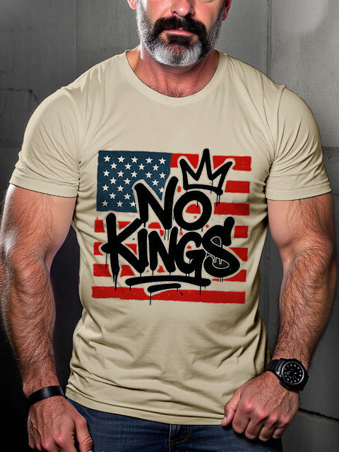 LGBT No Kings Graffiti Print Casual T-shirt