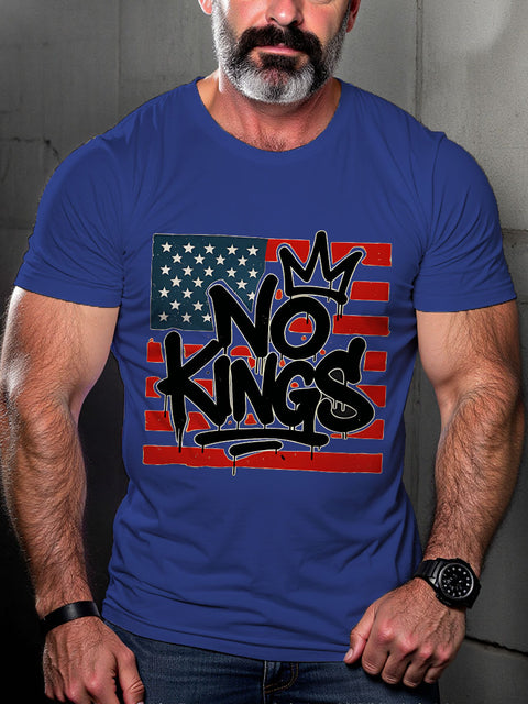 LGBT No Kings Graffiti Print Casual T-shirt