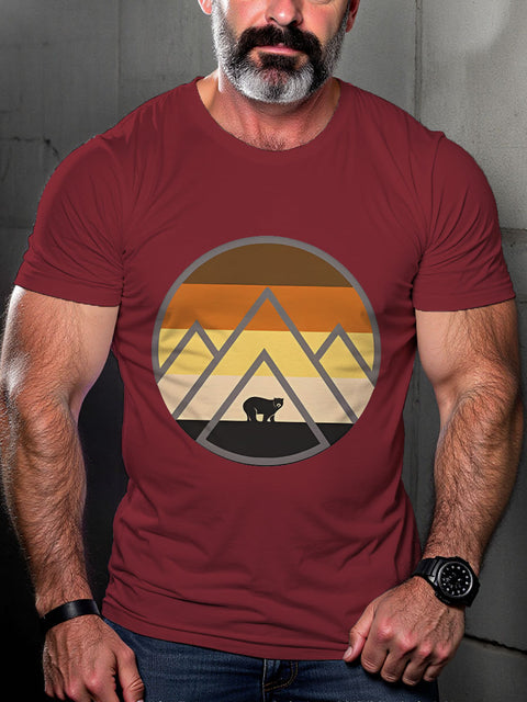 LGBT Bear Mountain Gay Bear Pride Print Casual T-shirt