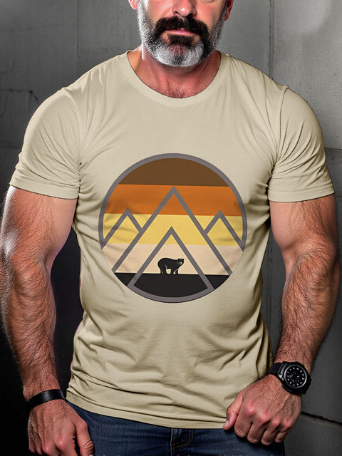 LGBT Bear Mountain Gay Bear Pride Print Casual T-shirt
