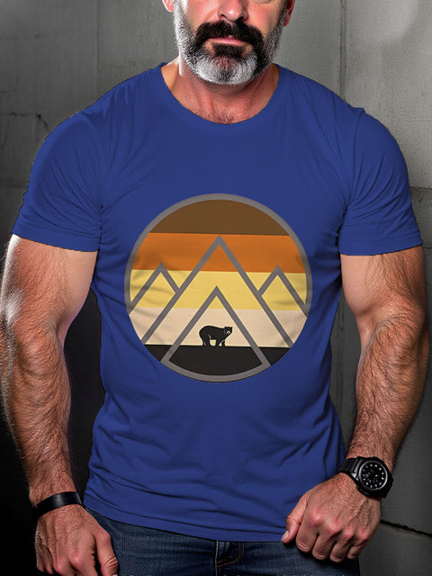 LGBT Bear Mountain Gay Bear Pride Print Casual T-shirt