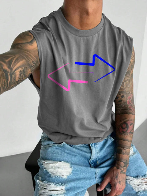 Men's LGBT Subtle Bi Pride Bisexual Casual Wide Shoulder Vest