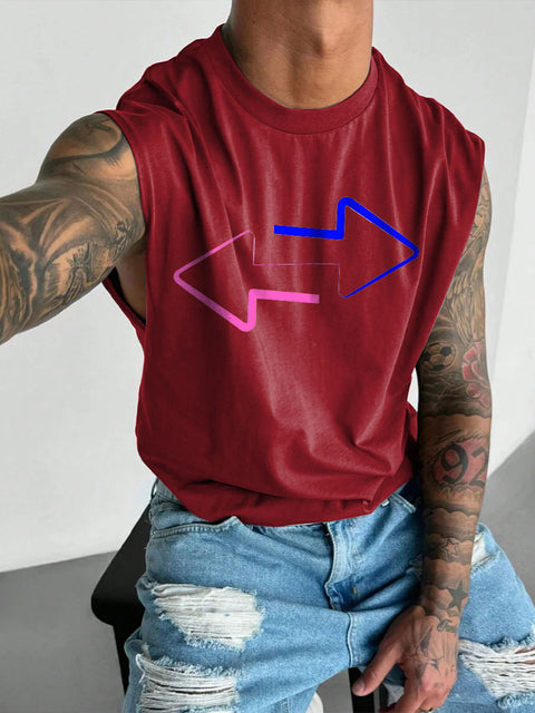Men's LGBT Subtle Bi Pride Bisexual Casual Wide Shoulder Vest