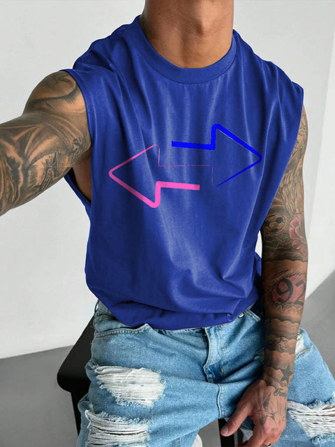 Men's LGBT Subtle Bi Pride Bisexual Casual Wide Shoulder Vest