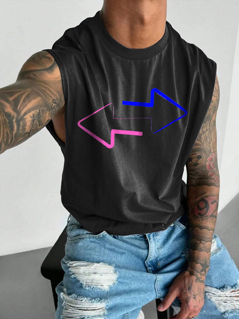 Men's LGBT Subtle Bi Pride Bisexual Casual Wide Shoulder Vest