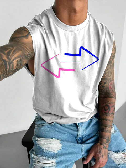 Men's LGBT Subtle Bi Pride Bisexual Casual Wide Shoulder Vest