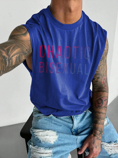 Men's LGBT Chaotic Bisexual Casual Wide Shoulder Vest
