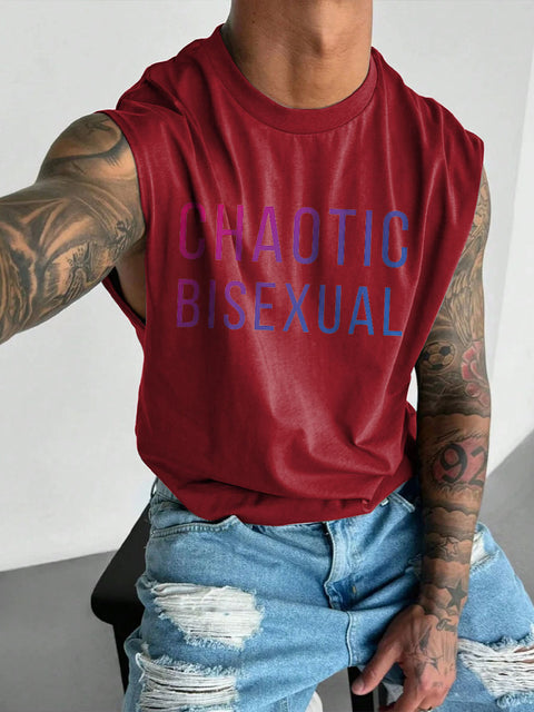 Men's LGBT Chaotic Bisexual Casual Wide Shoulder Vest