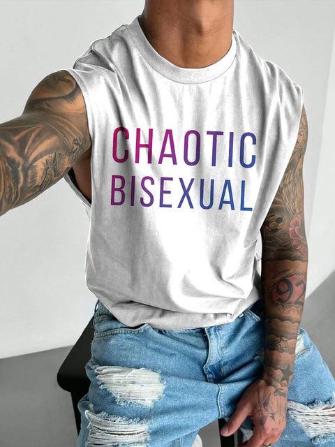 Men's LGBT Chaotic Bisexual Casual Wide Shoulder Vest
