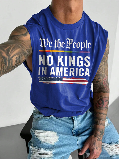 Men's We The People No Kings In America LGBT Gay Pride Casual Wide Shoulder Vest