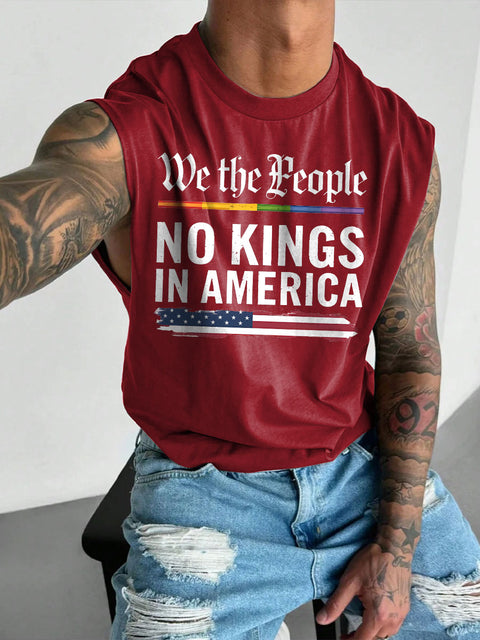 Men's We The People No Kings In America LGBT Gay Pride Casual Wide Shoulder Vest
