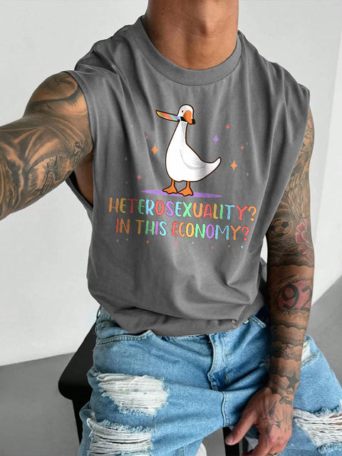 Men's Heterosexuality In This Economy LGBT Gay Pride Casual Wide Shoulder Vest