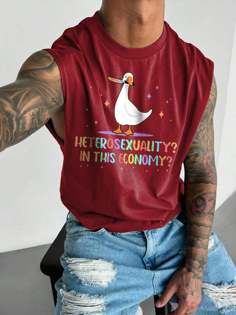 Men's Heterosexuality In This Economy LGBT Gay Pride Casual Wide Shoulder Vest
