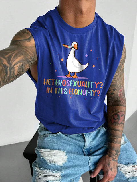 Men's Heterosexuality In This Economy LGBT Gay Pride Casual Wide Shoulder Vest