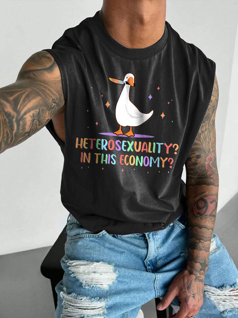 Men's Heterosexuality In This Economy LGBT Gay Pride Casual Wide Shoulder Vest