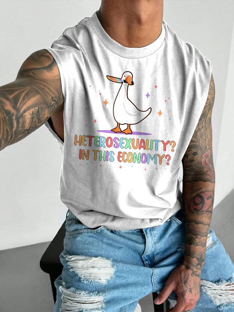 Men's Heterosexuality In This Economy LGBT Gay Pride Casual Wide Shoulder Vest