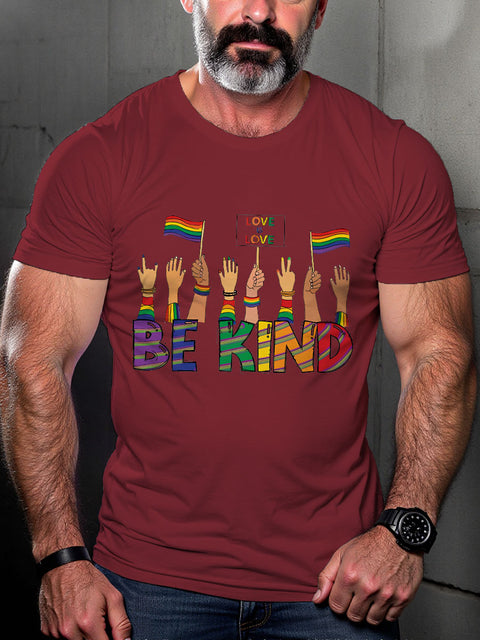 LGBT Rainbow Pride Be Kind Pride Print Casual T-shirt