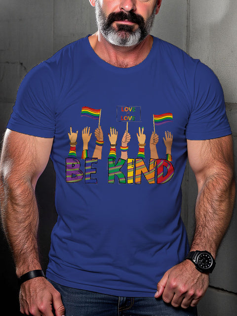 LGBT Rainbow Pride Be Kind Pride Print Casual T-shirt