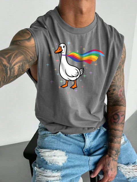 Men's Silly Goose LGBT Gay Pride Casual Wide Shoulder Vest