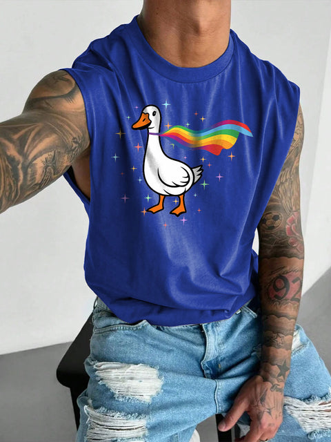 Men's Silly Goose LGBT Gay Pride Casual Wide Shoulder Vest