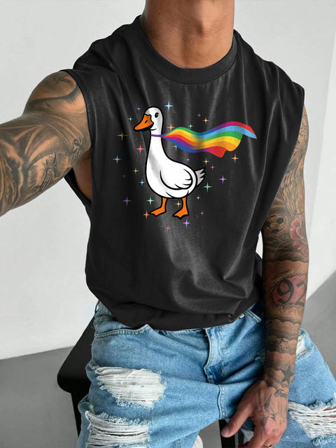 Men's Silly Goose LGBT Gay Pride Casual Wide Shoulder Vest