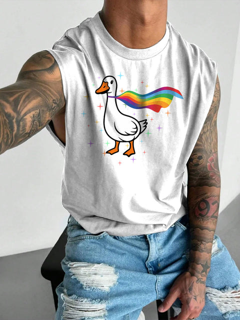Men's Silly Goose LGBT Gay Pride Casual Wide Shoulder Vest