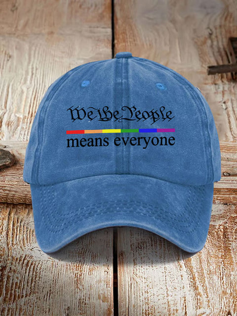 Unisex LGBT We The People Means Everyon People Pride Print Hats