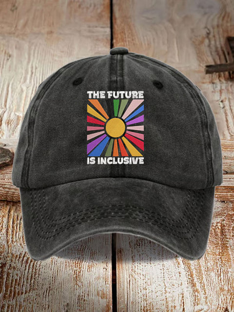 Retro The Future Is Inclusive Print Hats