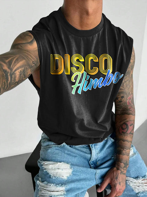 Disco Himbo Rainbow LGBTQ Gay Print Men's  Wide Shoulder Vest