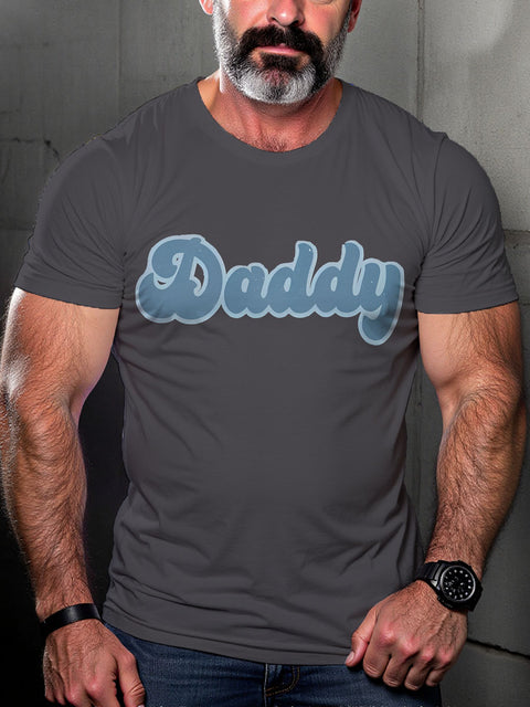 Daddy Retro Rainbow LGBTQ Gay Print T-shirt