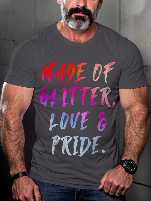 Glitter Water Proud Pride Parade Rainbow LGBTQ Gay Print T-shirt