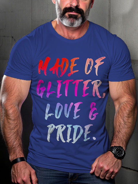 Glitter Water Proud Pride Parade Rainbow LGBTQ Gay Print T-shirt