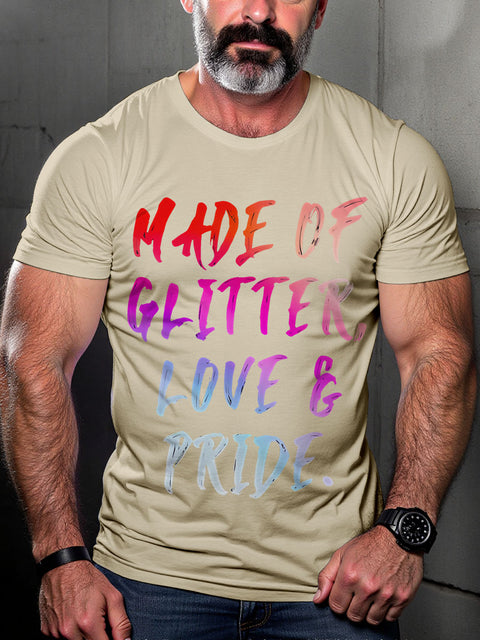 Glitter Water Proud Pride Parade Rainbow LGBTQ Gay Print T-shirt