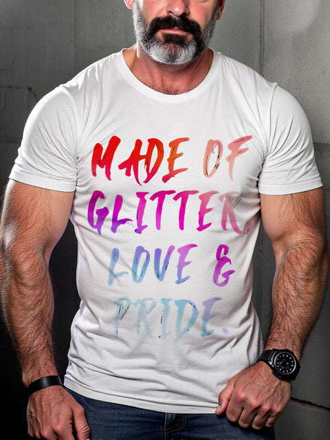 Glitter Water Proud Pride Parade Rainbow LGBTQ Gay Print T-shirt