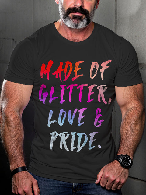 Glitter Water Proud Pride Parade Rainbow LGBTQ Gay Print T-shirt