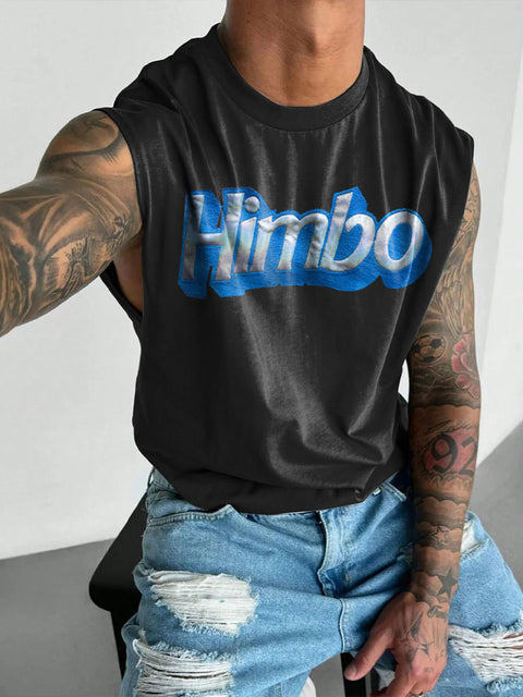 HIMBO Sparkle Rainbow LGBTQ Gay Print Men's  Wide Shoulder Vest