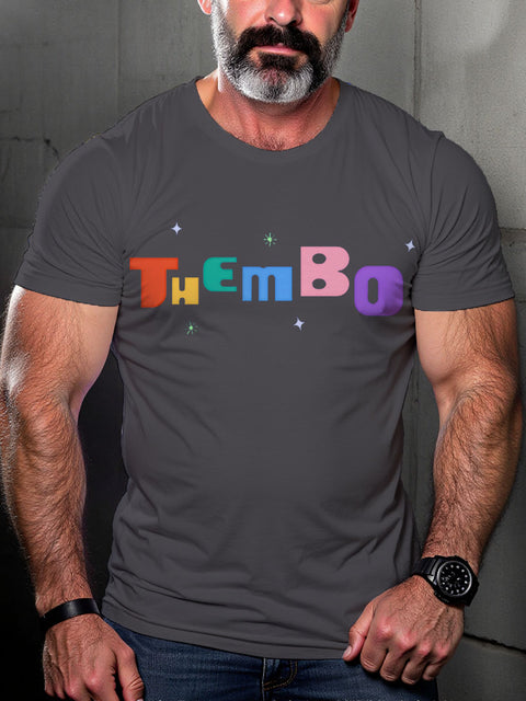 Thembo Rainbow LGBTQ Gay Print T-shirt